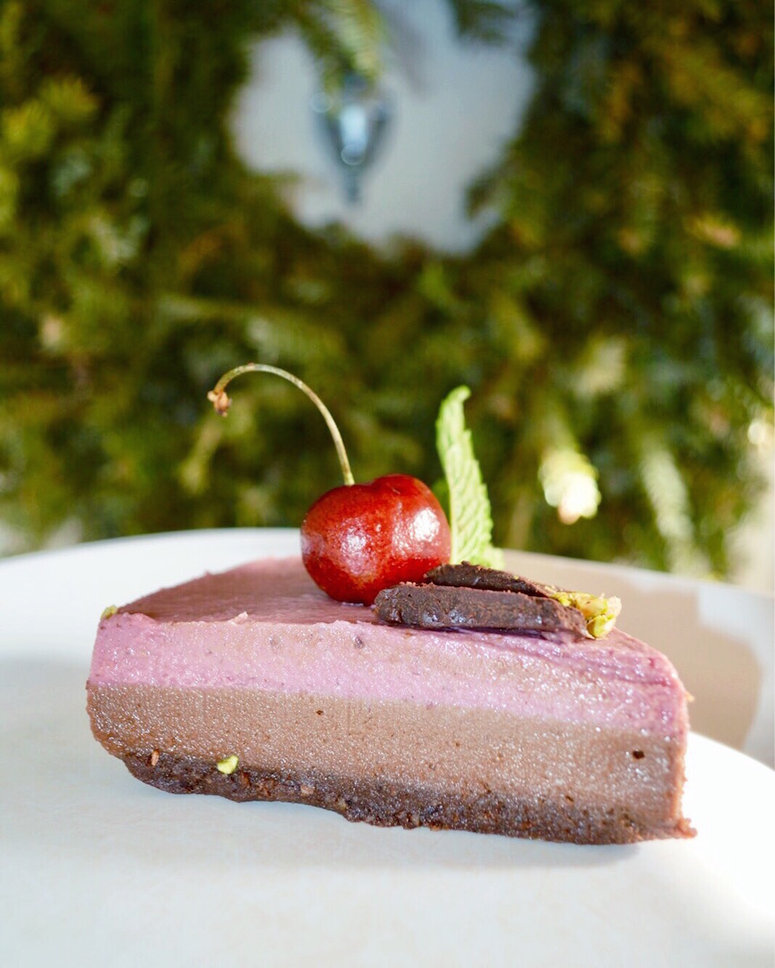 Cherry Chocolate Cheesecake (Raw, Vegan) by Plantbased Baker